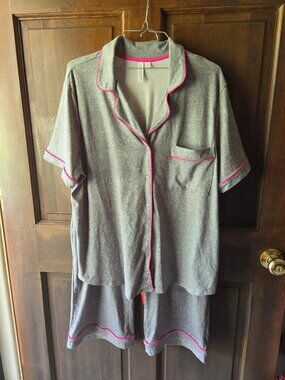 Gray with pink Women's PJs